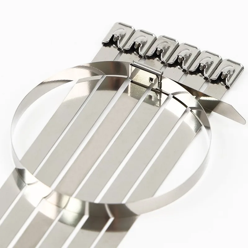 50/100pcs Heavy‑Duty Stainless Steel Cable Ties Self‑locking Metal Zip Straps Outdoor Anti‑Aging Wire Binding Belt 7.9mm x 300mm