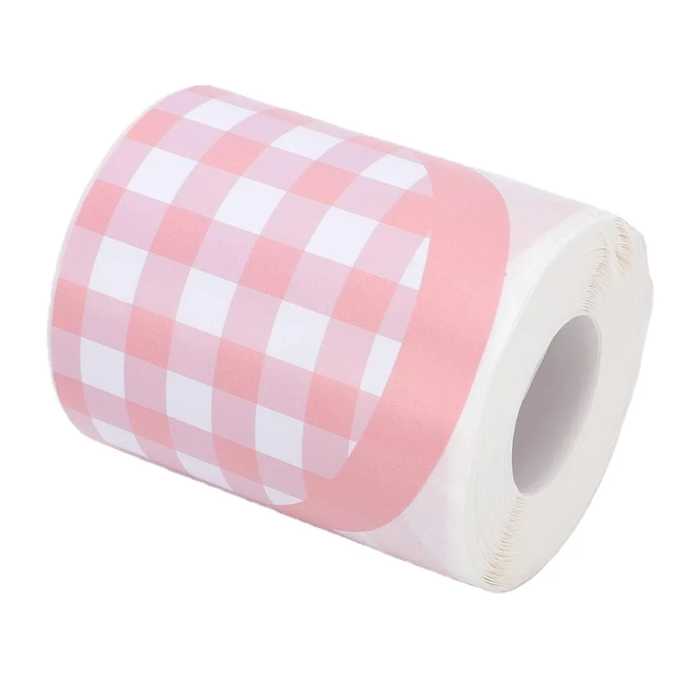 Durable Wavy Edge Masking Tape 65FT Checkered Pattern Decorative Border Tape Pink Plaid Board Border Classroom