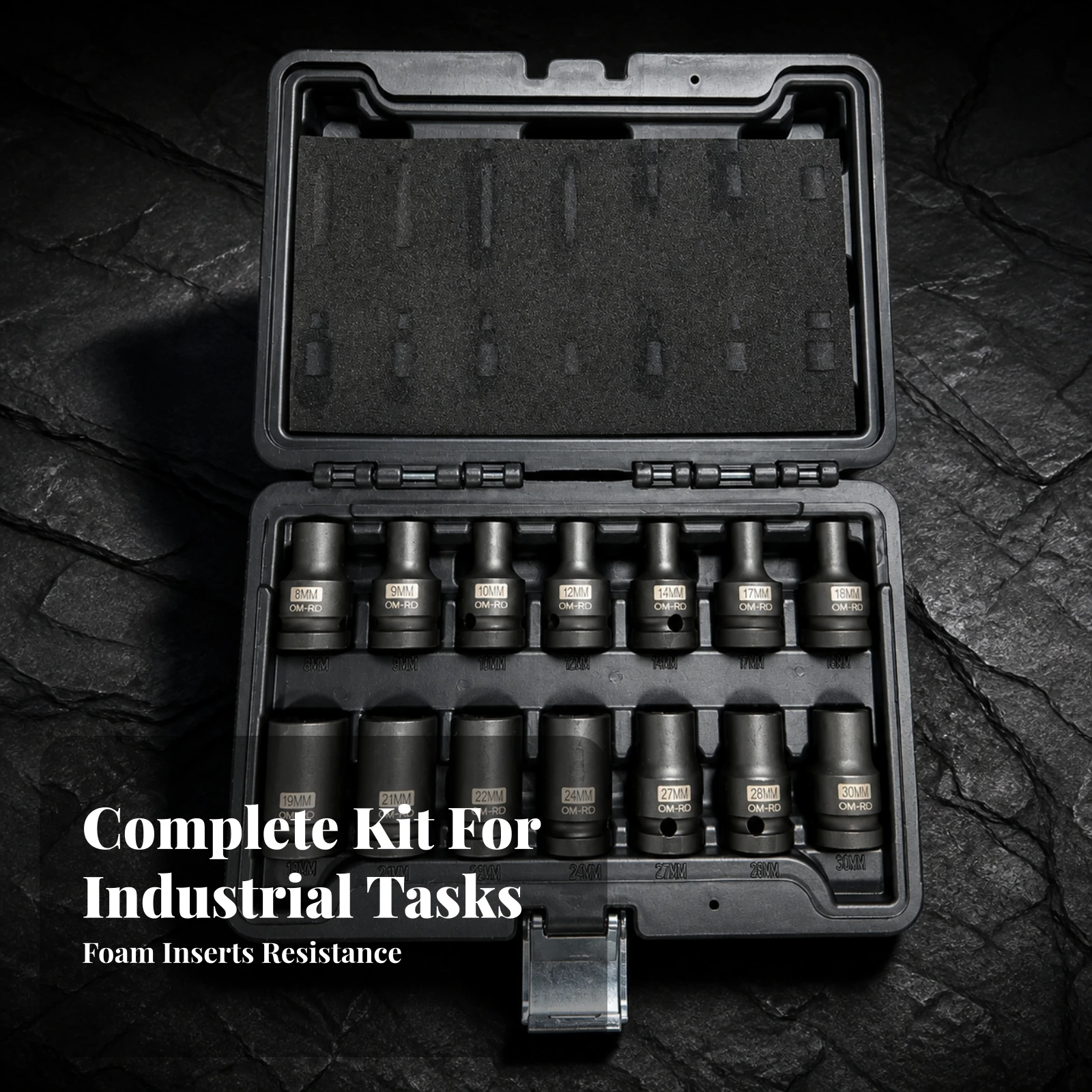 14 Pieces Tap Socket Set with Storage Case Wide Compatibility Metal Tap Socket Tools Low-Slip Size-Marked
