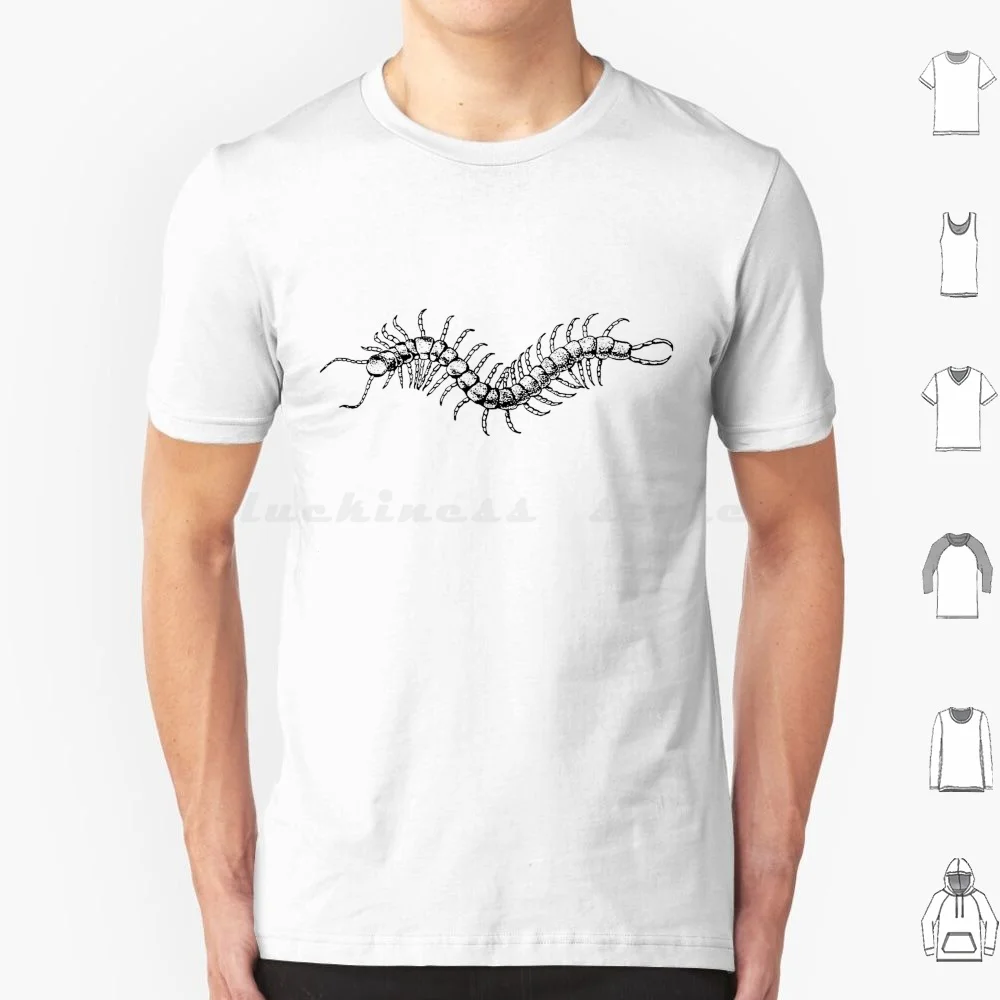 Centipede Drawing Png T Shirt Big Size 100% Cotton Centipede Bug Bugs Png Gross Goblincore Nature Animal Animals Creatures