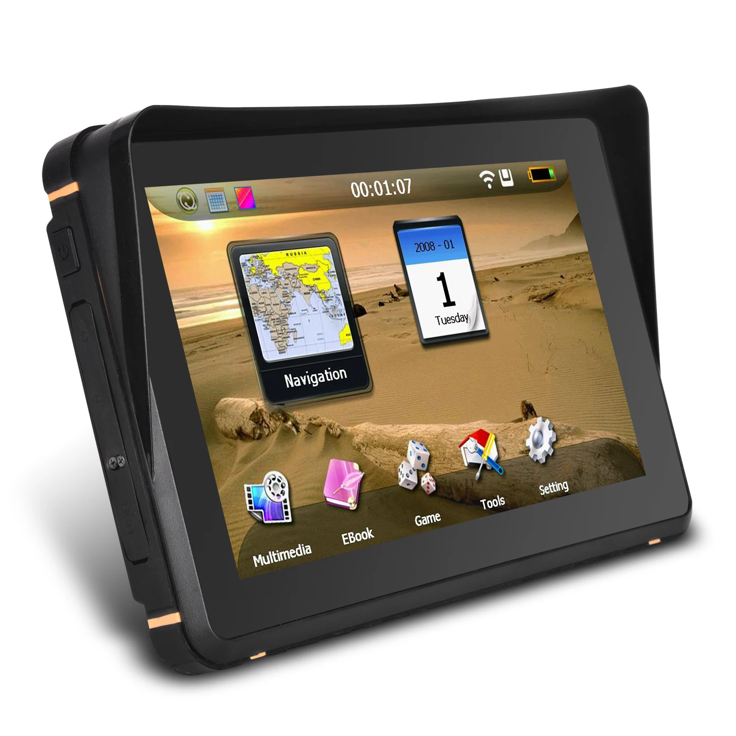 7 Inch Touch Screen GPS Navigator for Motorcycle Portable Waterproof WinCE OS with Worldwide Map and 1 Year Warranty