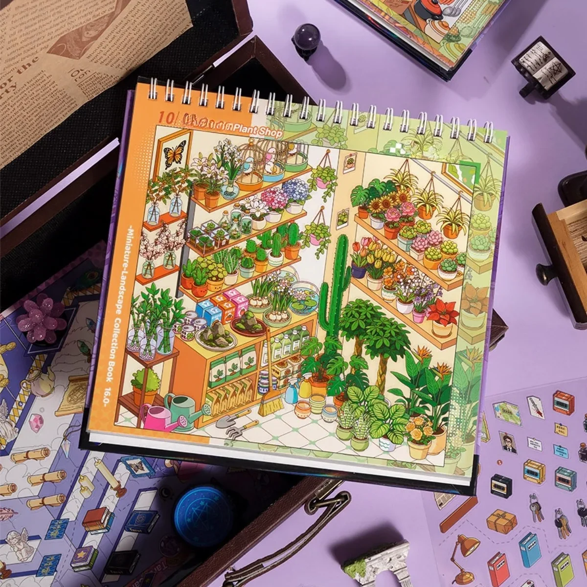 31pcs/Pack 16.0 Mini Scene Collection Book Square Storage Stock Series Storage Stacking 3D Scene Stickers Kawaii Stickers