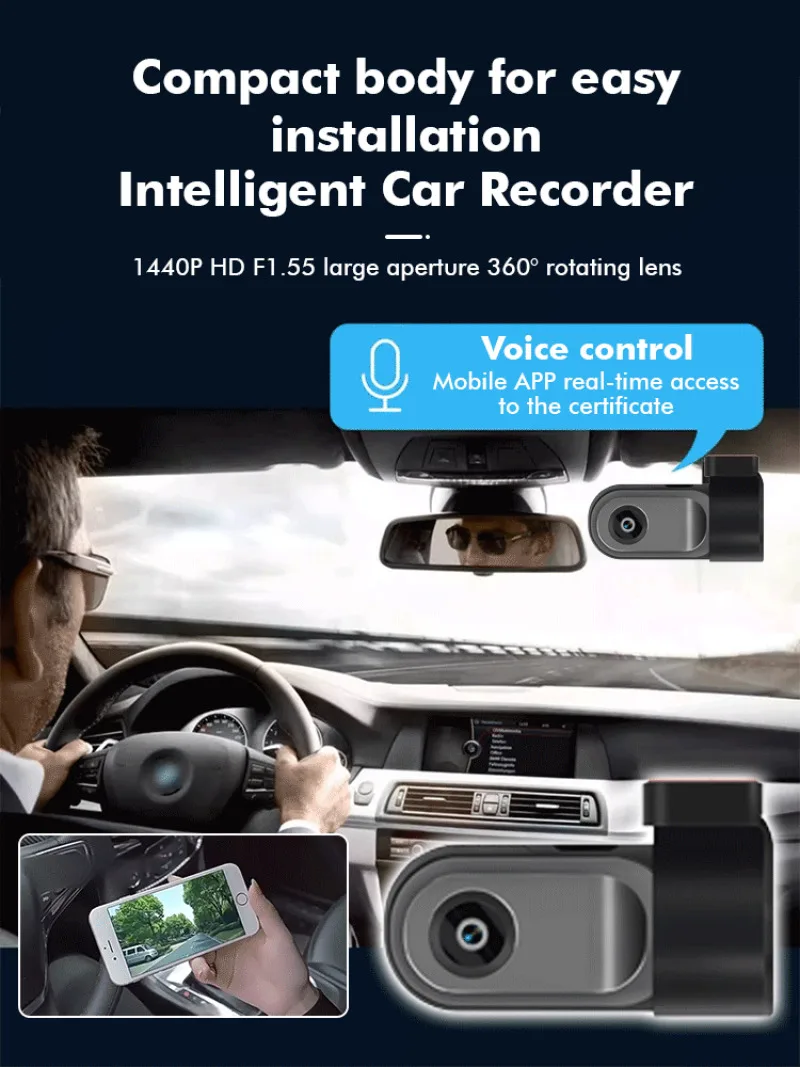 Car HD night vision android car recorder car large screen free tallation video HD car recorder