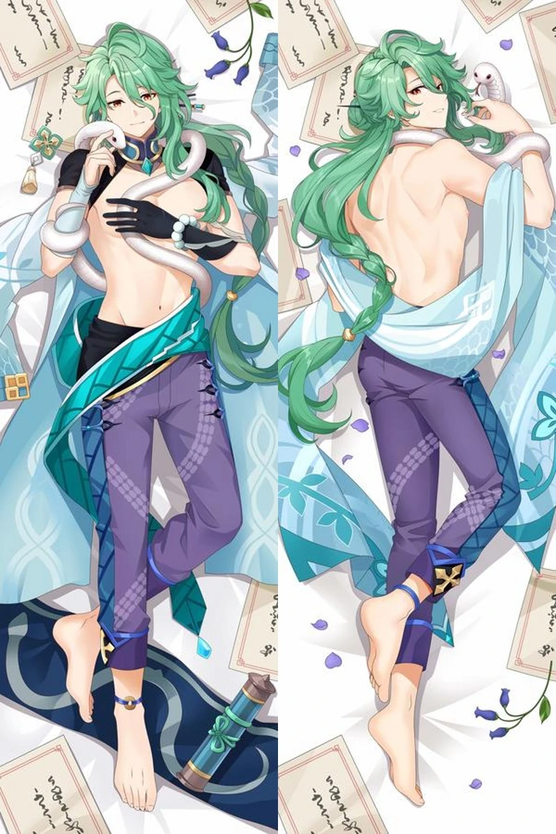 

Game Impact Baizhu Cosplay Dakimakura Pillow Case Hugging Body Prop