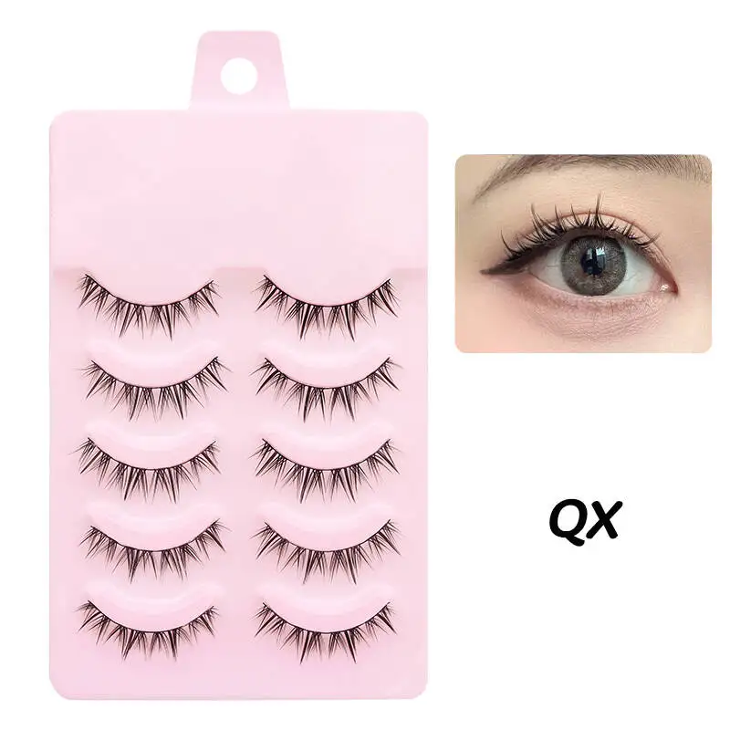 DINGSEN 5 Paar Manga-Wimpern, Augen-Wimpern, weiche, natürliche lange Wimpern, künstliche Wimpern, Anime-Wispy-Streifen, falsche Wimpern, Make-up – Detail 18