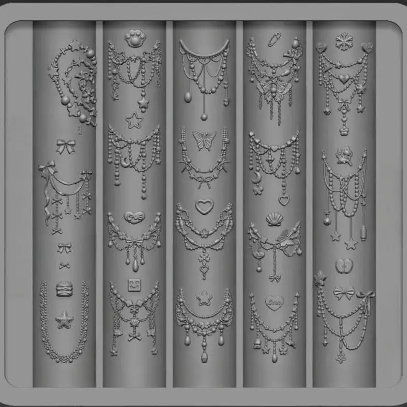 1 pz decorazione per unghie in silicone carino farfalla perline catena unghie 3d stampo per unghie fai da te nail art pentagramma accessori per nail art