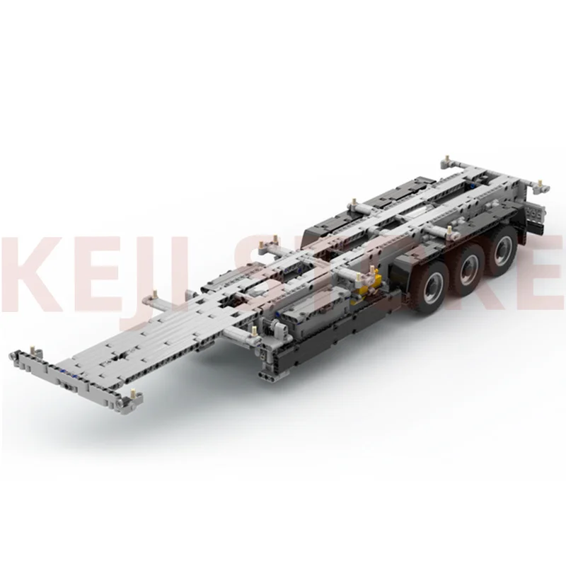 KEJI MOC-49905 Overseas Container Trailer 1:17 Engineering Vehicle Building Blocks Bricks Kits Toys Christmas Gift