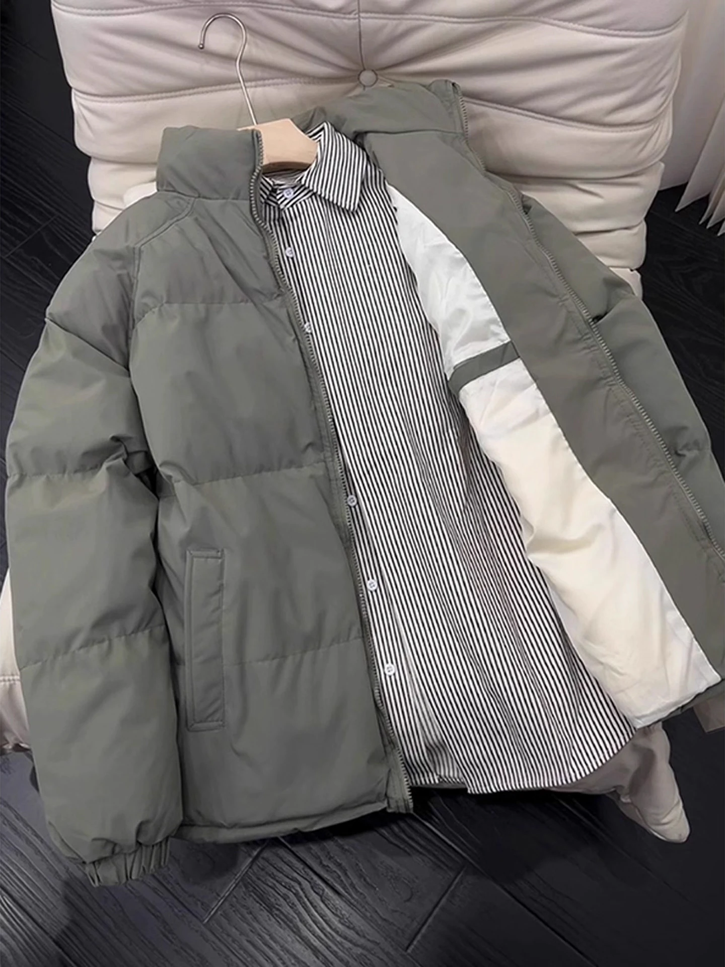 

Cleanfit ort Хлопковое мужское зимнее модное пальто с воротником-стойкой для пар, теплое пальто из полиэфирного волокна с хлебом