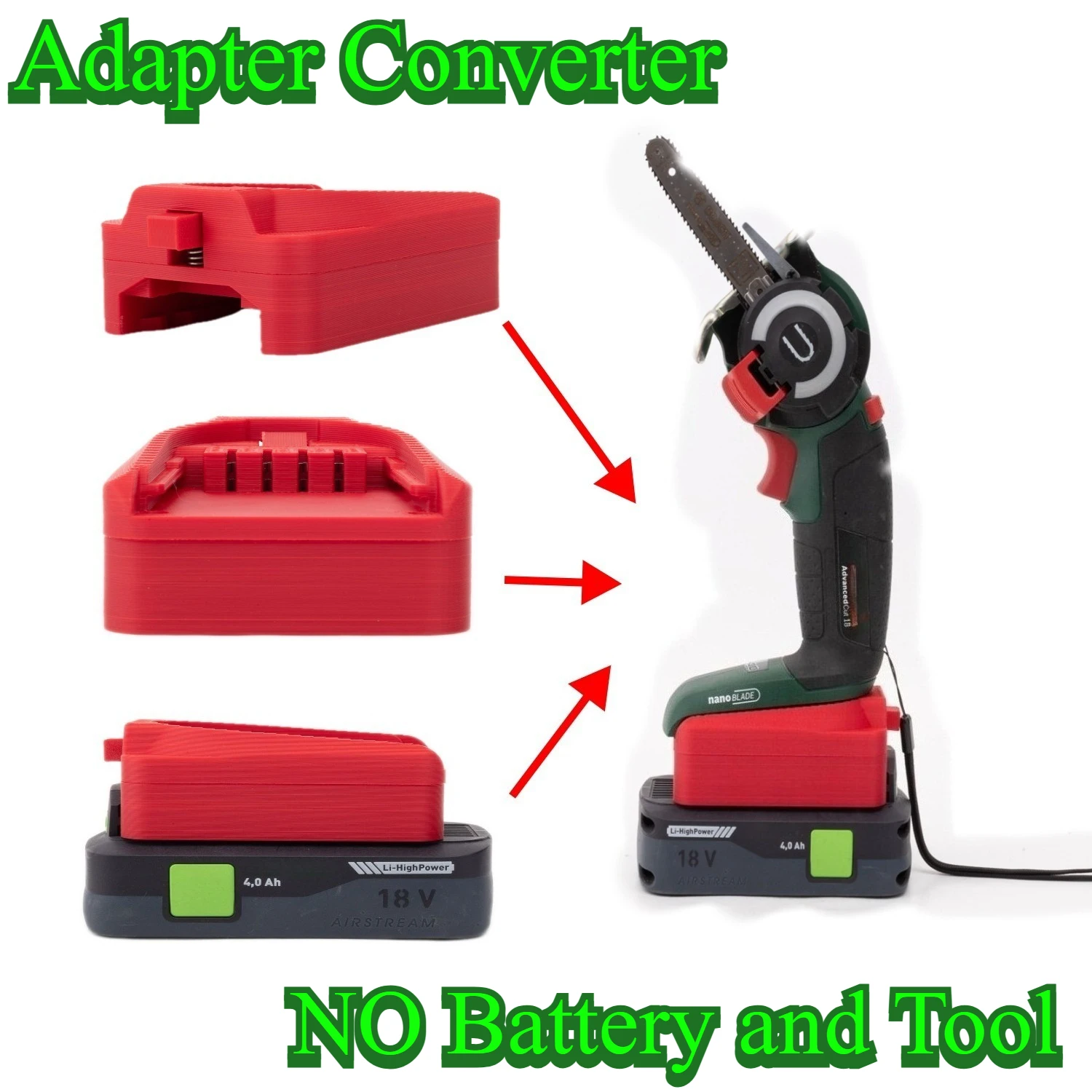 Adapter for Festool 18V Li-ion Battery To Convert To Bosch 18V Green Version PBA Series Portable Power Tool  Accessories