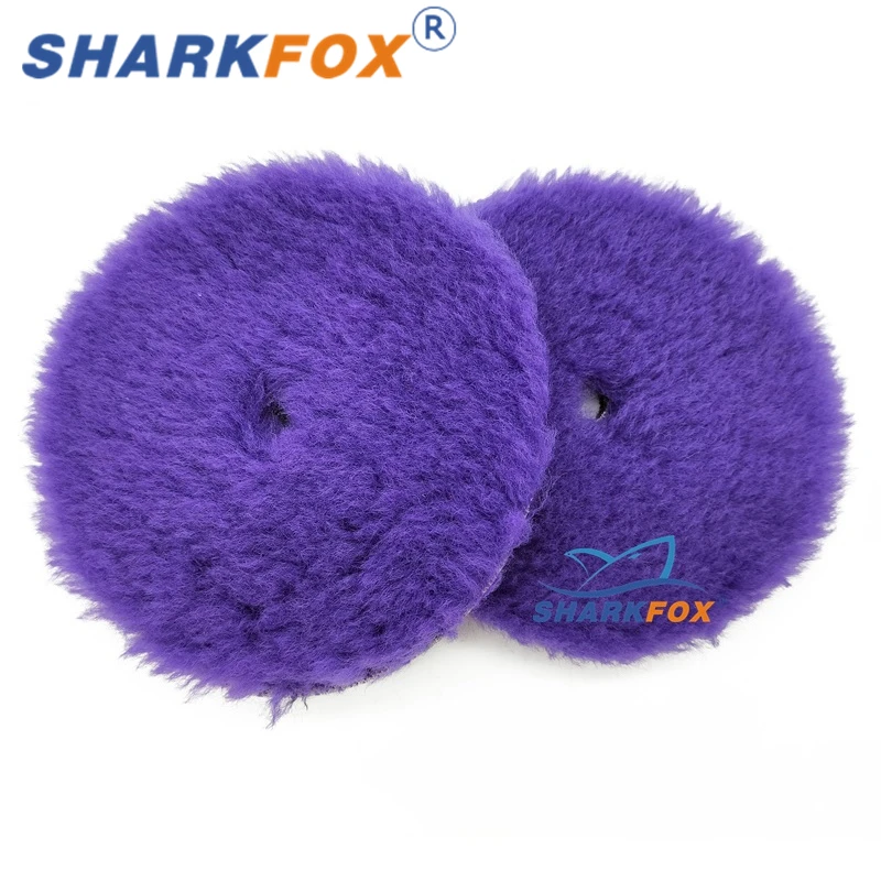 Sharkfox 5/6 Zoll lila Wollpolierpad Autolack Polieren Polieren Wollpad zum Wachsen von Pufferpolierern