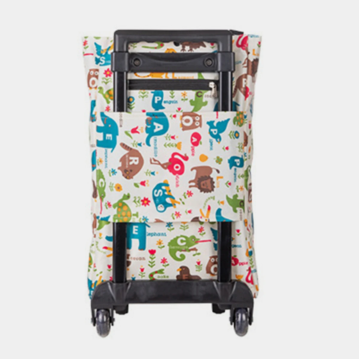 Large Foldable Reusable Trolley Shopping Bag On Wheels Folding Shopping Cart With Wheel Cloth Fabric Grocery Bag For Supermarket