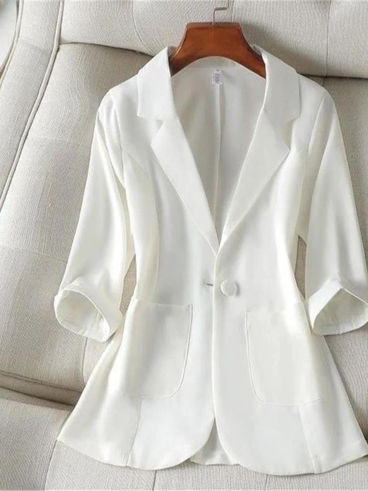 エレガントな薄手のスーツジャケットショートスタイル春夏新韓国版カジュアル痩身女性のトップクリーンフィットデザインオフィスウェア