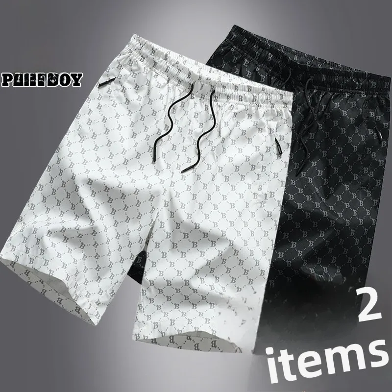 

Ice Silk Men's orts Summer Casual Loose Fit Qui Dry Spor Beach Pants mid Waist Trousers Faionable Cuffed