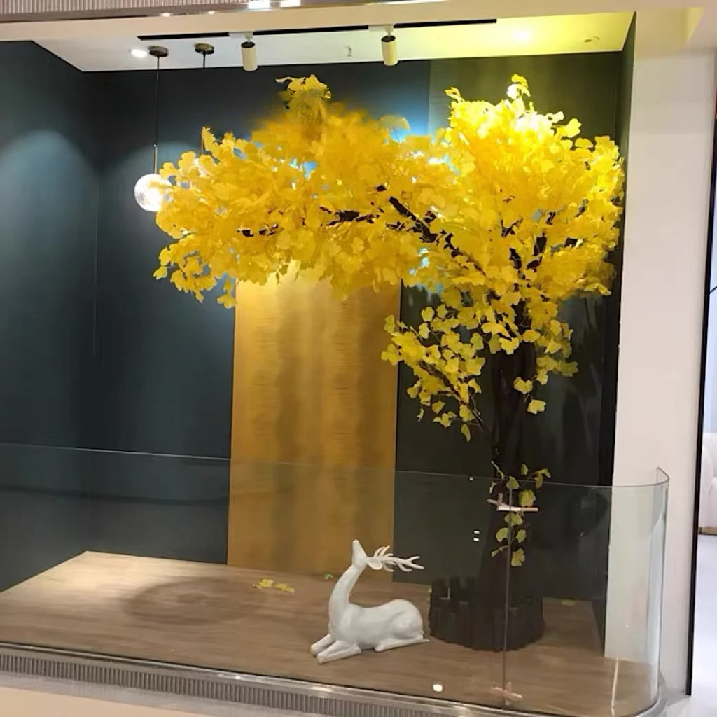 Simulation ginkgo tree indoor living room stage shooting decoration