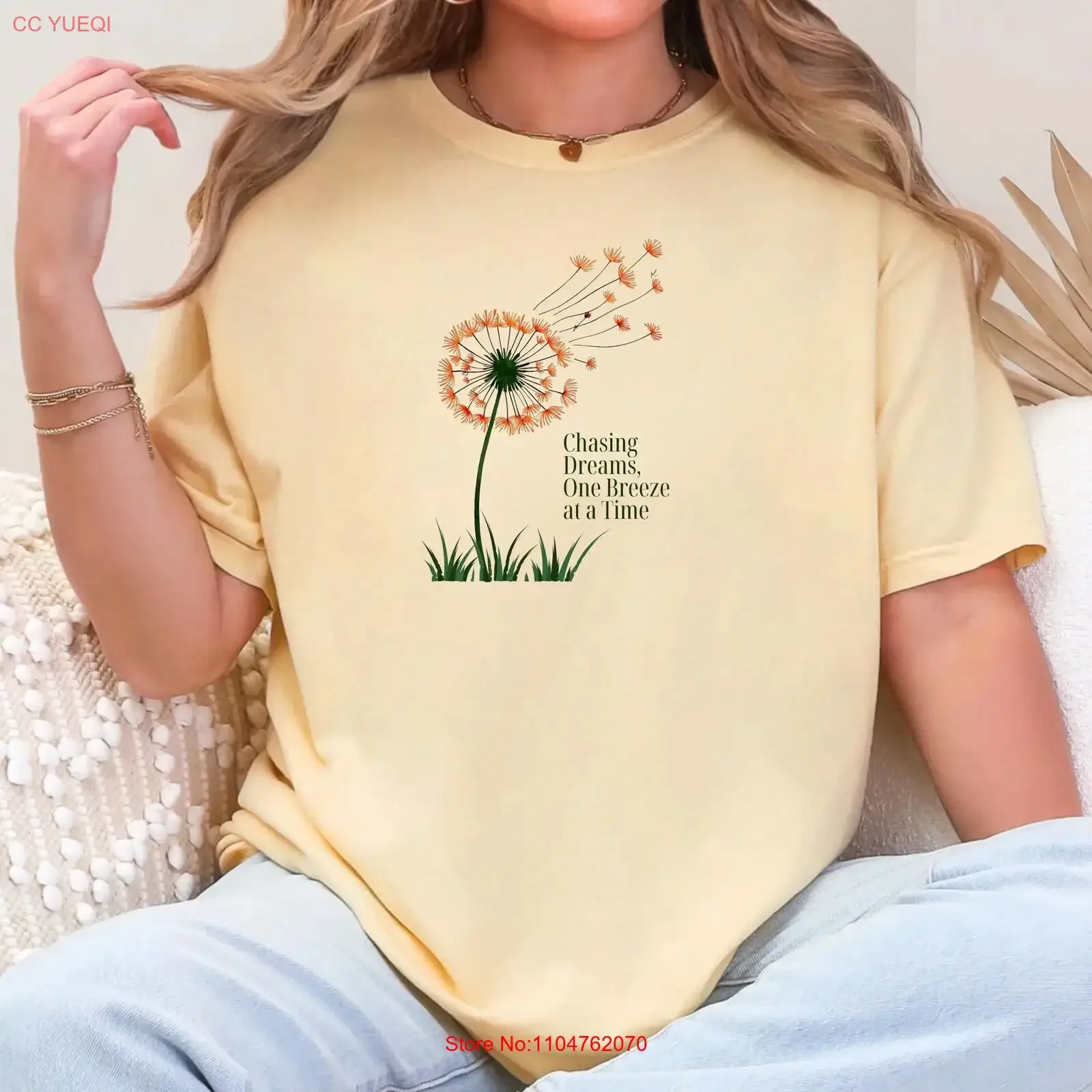 Chasing Dreams One Breeze at a Time Comfort Color T shirt Inspirational Dandelion Motivational Biophilic for Dreamers vintage