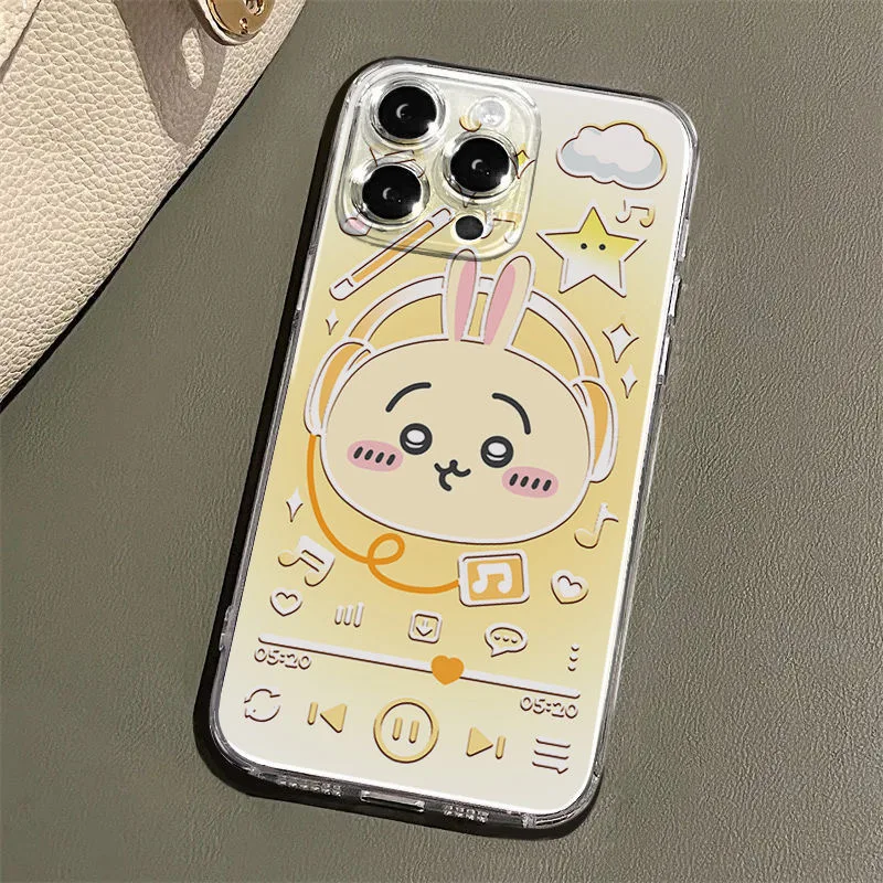 Perlindungan Casing Lunak Bening Chiikawa Anime Jepang Mewah Baru untuk iPhone 16 15 13 12 11 14 Pro Max XS XR 16 7 8 Plus X SE Coque