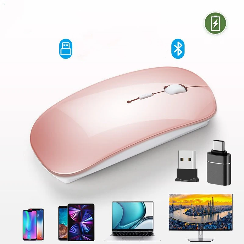 Mysz bezprzewodowa Mysz do gier kompatybilna z Bluetooth (tryb podwójny: BT + 2,4 GHz) Ergonomiczne myszy z akumulatorem do komputera PC/laptopa/Macbooka ﻿ — zdjęcie 2