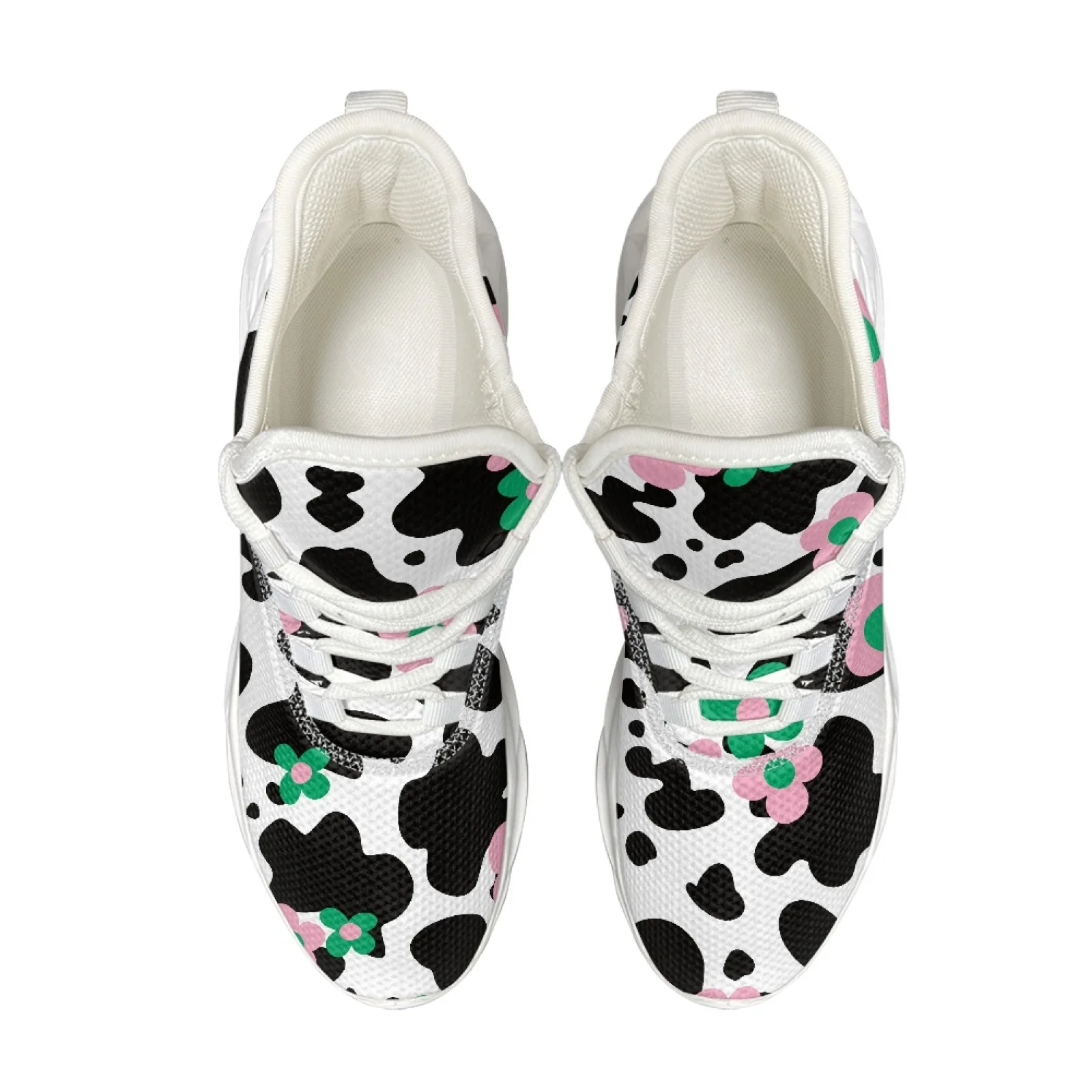 XIXIRIMIDO Blade Running Shoes Women's Lightweight Sneakers Men's Commuter Comfort Breathable Soft Lightweight Cow Print Flower