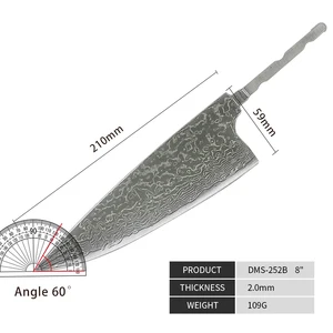 Amber Knife High Quality Kitchen Tools Blade Japanese Damascus Steel Very Good Price Global Shipping 6 best sales damascus knife original - №3