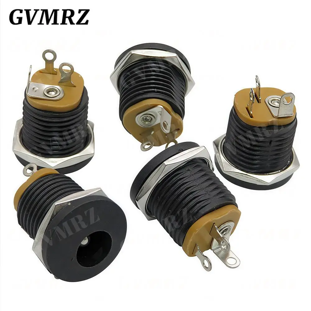 10PCS/lot DC022 DC-022 5.5x2.1mm DC Power Socket  5.5*2.5mm DC Connector 5.5*2.1 Round Hole Interface Panel Socket 3.5x1.3mm