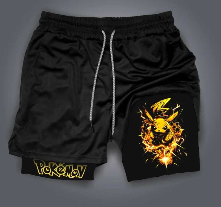 Offizielle Pokémon Anime Kollaboration Sportshorts - Badminton Anime Unisex Kei Style Retro Atmungsaktive Schnelltrocknende Shorts