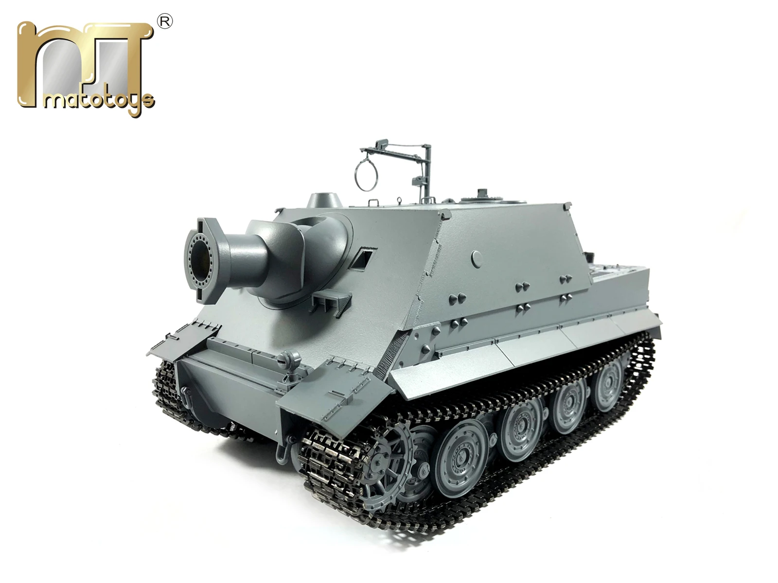 

Mato 1:16 1/16, немецкий серый Sturmtiger 6688, металлический бак с радиоуправлением, пластиковый верхний корпус, готовый к бегу инфракрасный радиоуправляемый танк