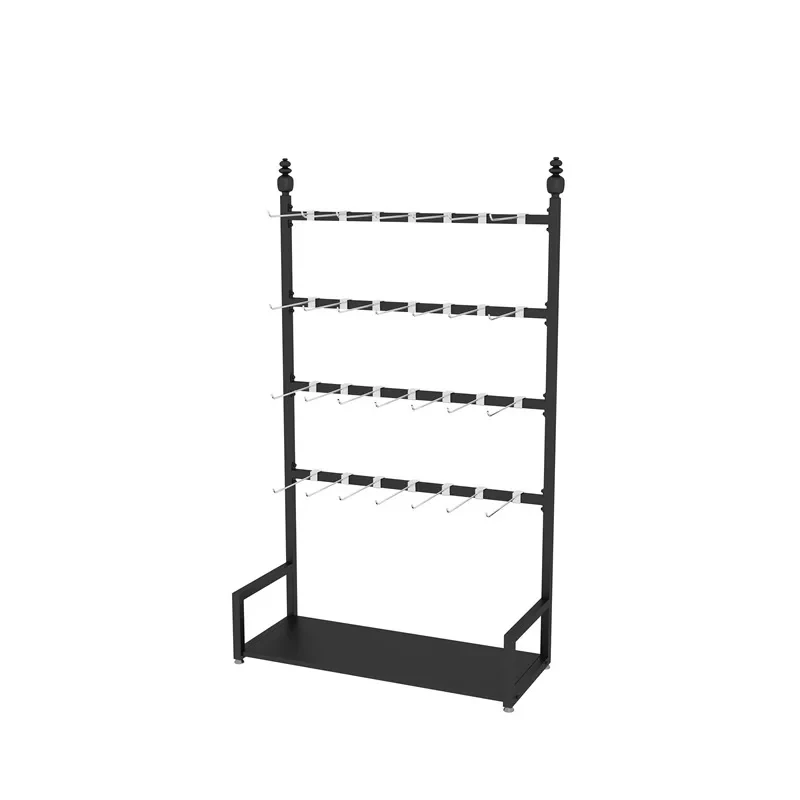 custom.Iron Metal Wall-to-Floor Adjustable Display Rack Socks Gloves Jewelry Underwear-Storage Holders & Racks