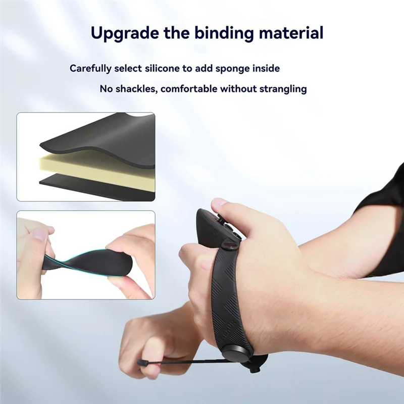 AMVR OOM Lengthened Protective Cover Formeta Quest 3/3S Controller Grips Handle Protector Fixing Band Withknuckle Strap