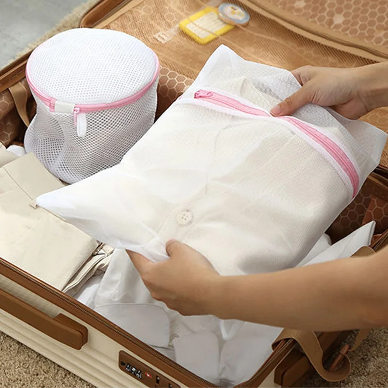 4pcs Mesh Laundry Bag Set, Zipper Wash Bags