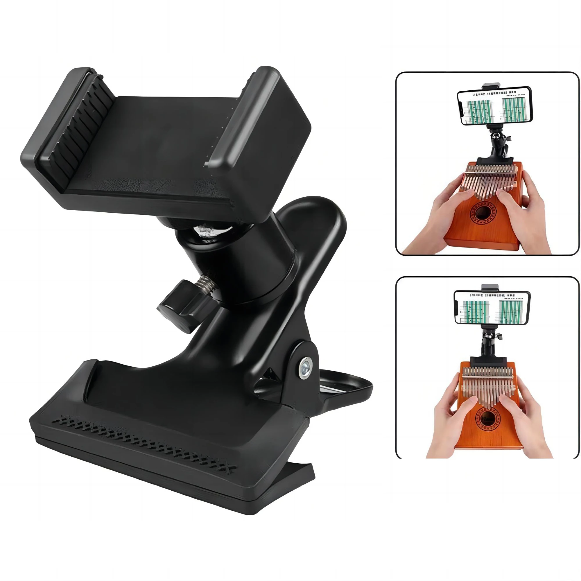 360 Rotation Smartphone Mount Holder Clamp Live Broadcast Bracket Clip for iPhone Samsung Guitar photography Head Clip Tripods