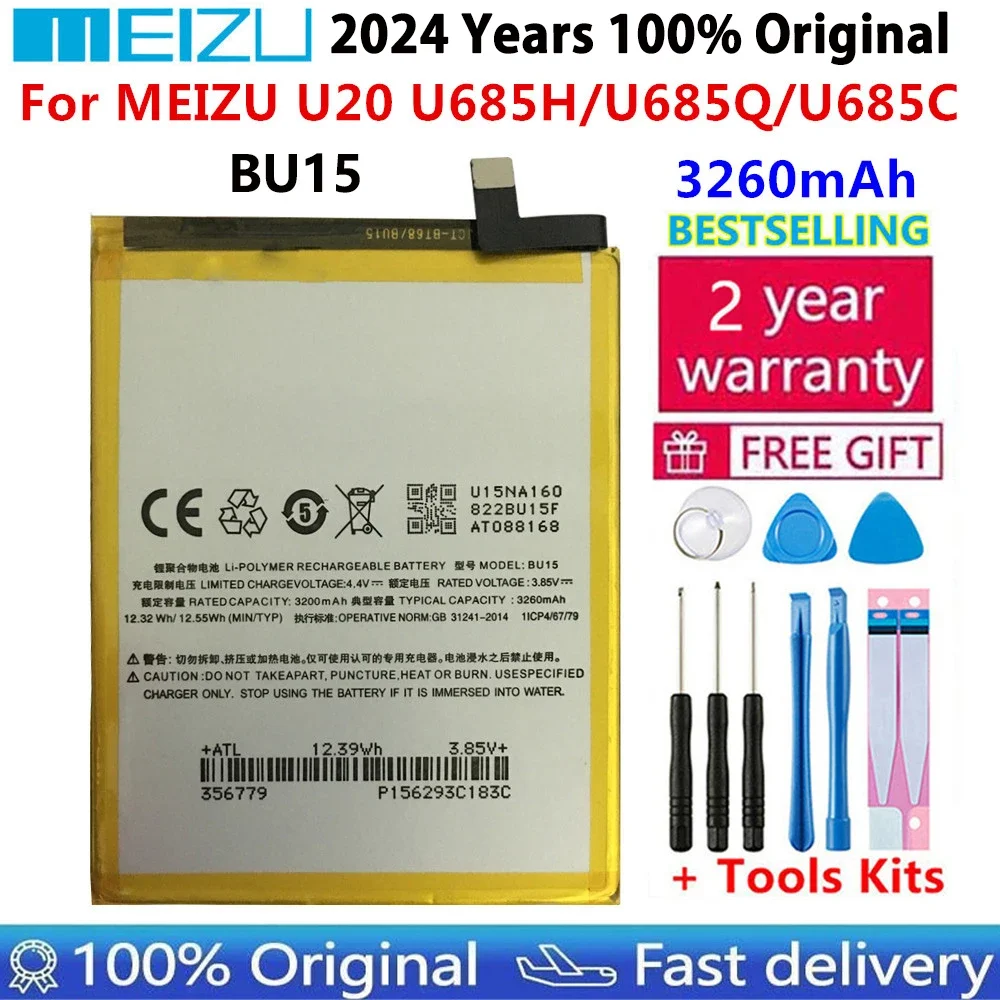 

Original Phone Battery BU15 for Meizu U20 U685H/U685Q/U685C 3260 mAh High Quality Replacement Battery Rechargeable Batteries