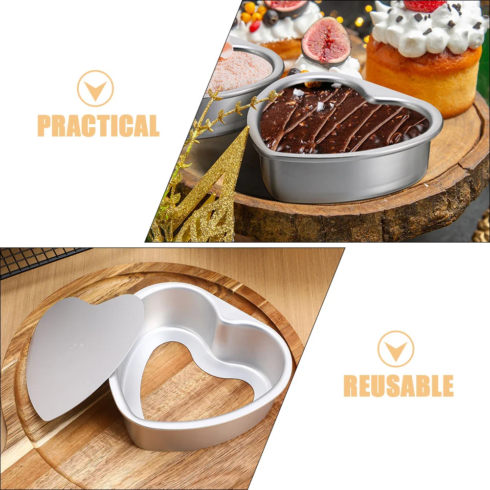 3pcs Heart Shaped Cake Mold Aluminum Alloy Non stick Baking Pan Easy Demould 4 Inch Oven Safe Home Bakery Use Cake Pan