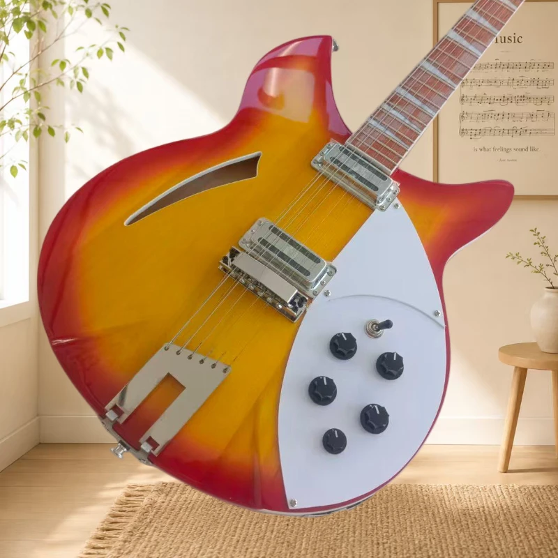 360 Electric Guitar Sunset Maple Gradient HH Pickup White Guard Plate Original R-type Fixed Drawstring Plate Free Shipping