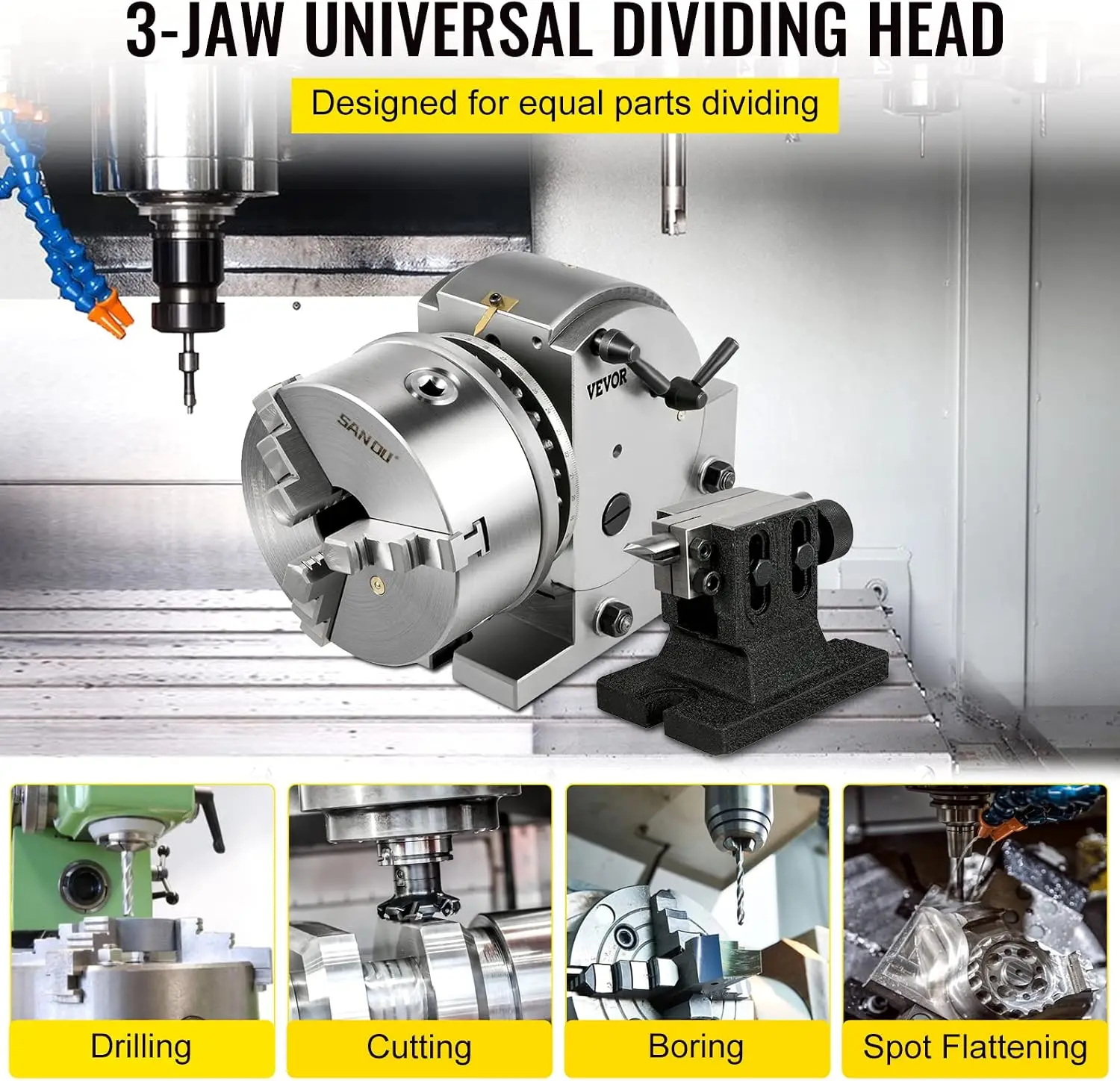Vevor Dividing Head BS-1 Dividing Head Set 6