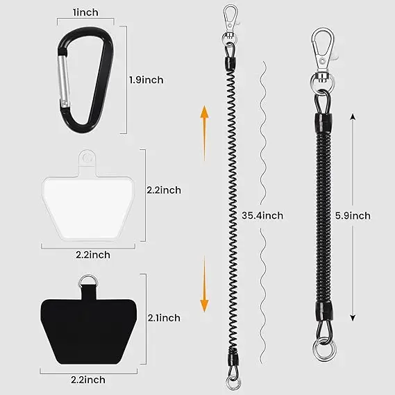 Anti-theft Telescopic Spring Lanyard Anti Lost Wrist Safety Tether for Mobile Phones Accessories Phone Gasket Hanging Neck Rope view 2