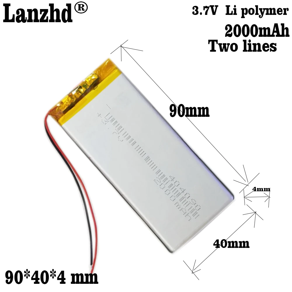 1-10 ชิ้น 3.7 โวลต์แบตเตอรี่ 2000mAh 404090 384796 384796 404590 434290   Li Polymer Batteries สําหรับเครื่องเรียนรู้แท็บเล็ต CVK600 อ่าน