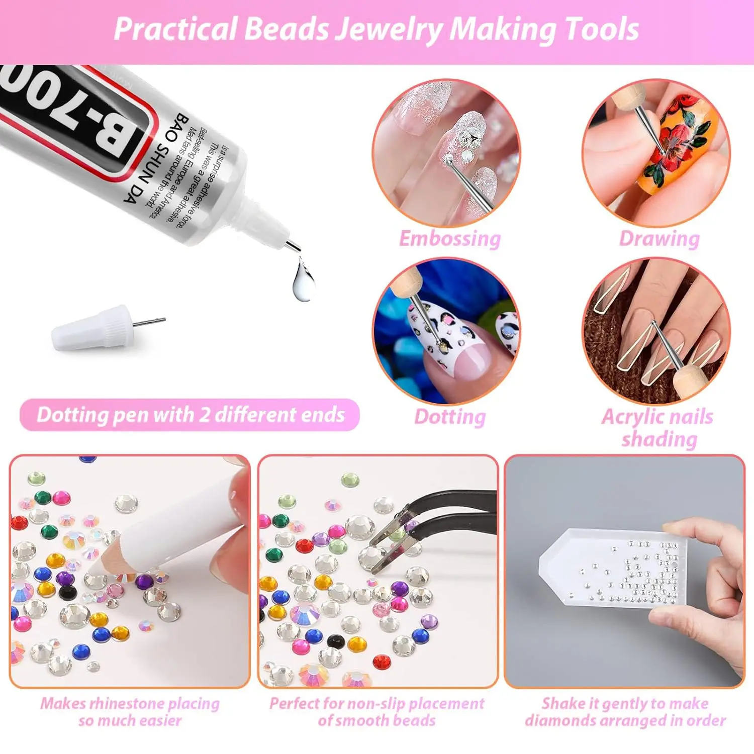 غراء B7000، غراء شاشة الهاتف المحمول، مناسب للمجوهرات، نماذج بناء منزلية، زهور مجففة، إطارات خشبية، أقمشة، كرتون، مواد صوفية، غراء ناعم إبداعي للحرف اليدوية العالمية، 110 مل