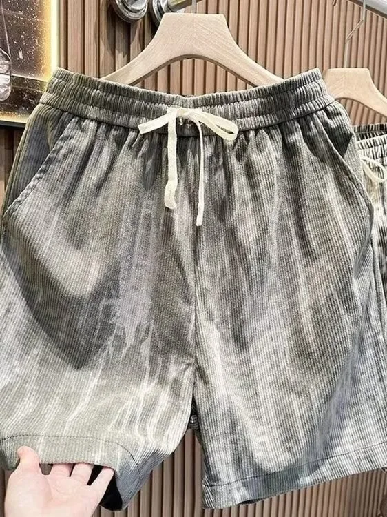 Plones Cortos Retro Americanos Teñidos para Hombre, Casus, de Calle, Hoados, de Pierna Recta, Finos, de Seda Helada,...