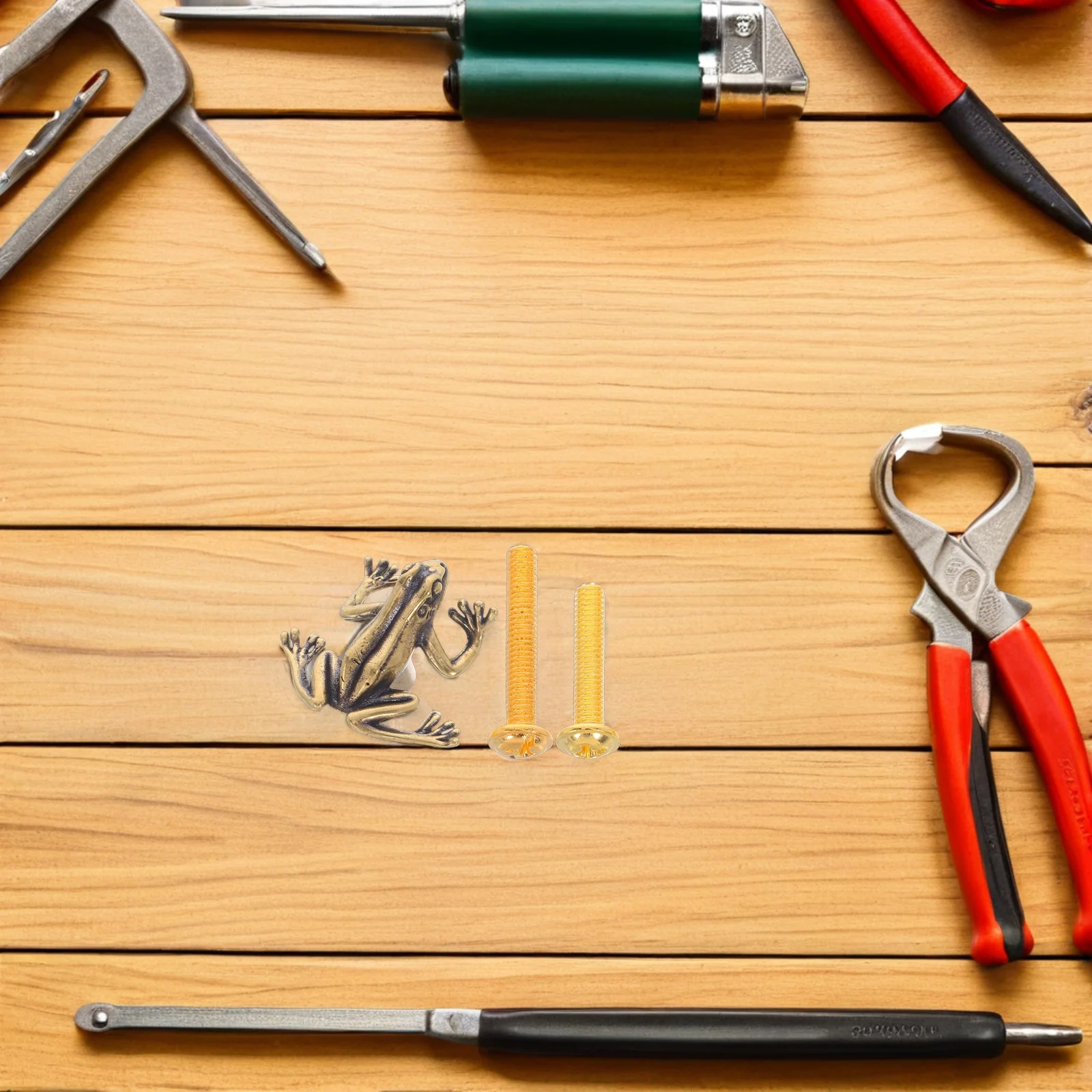 

2 Pcs Brass Pulls Cabinet Knobs for Drawers Vintage Light Brown Wardrobe Handle Frog