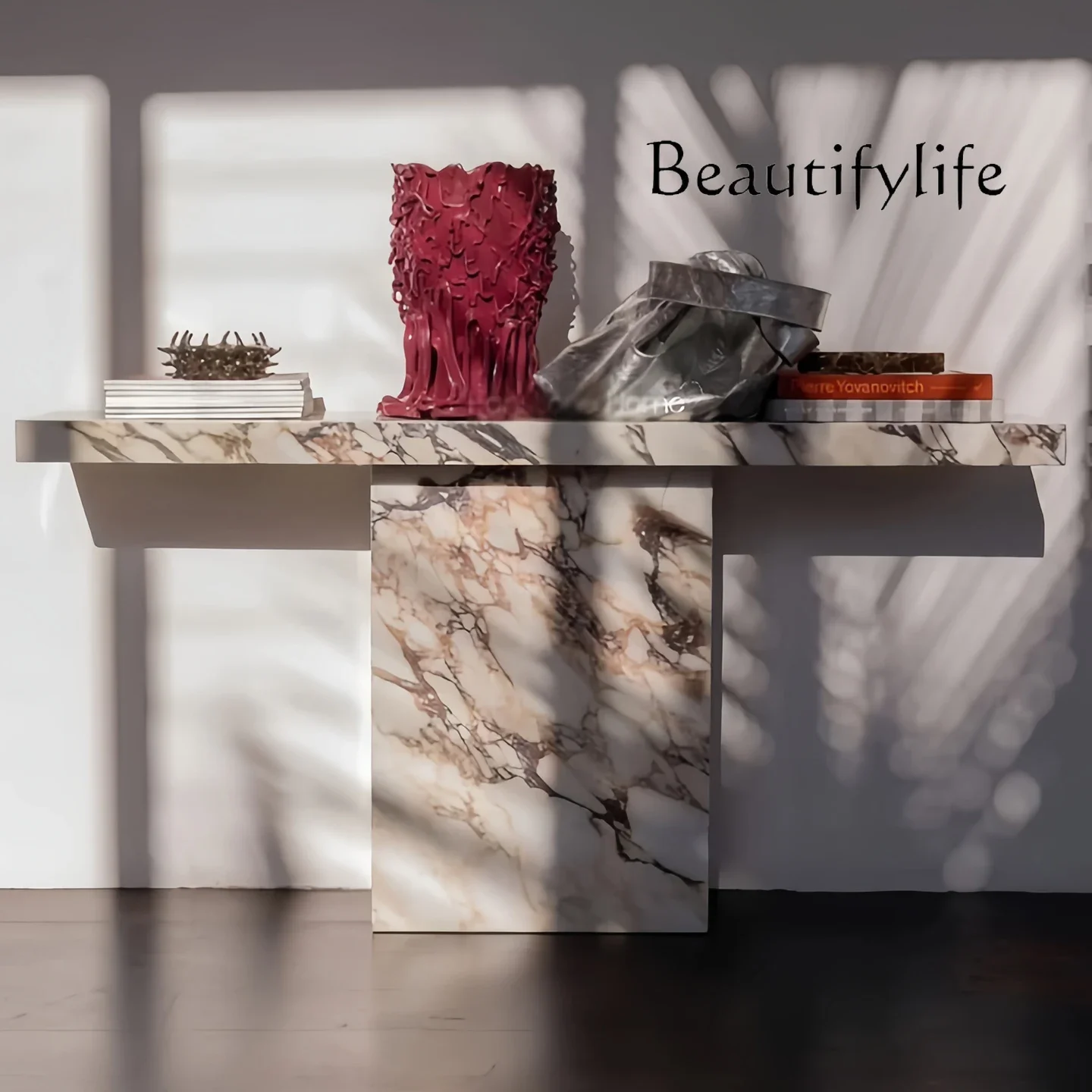 

u French retro Caraca purple medieval marble porch table atmosphere design rectangular entrance door