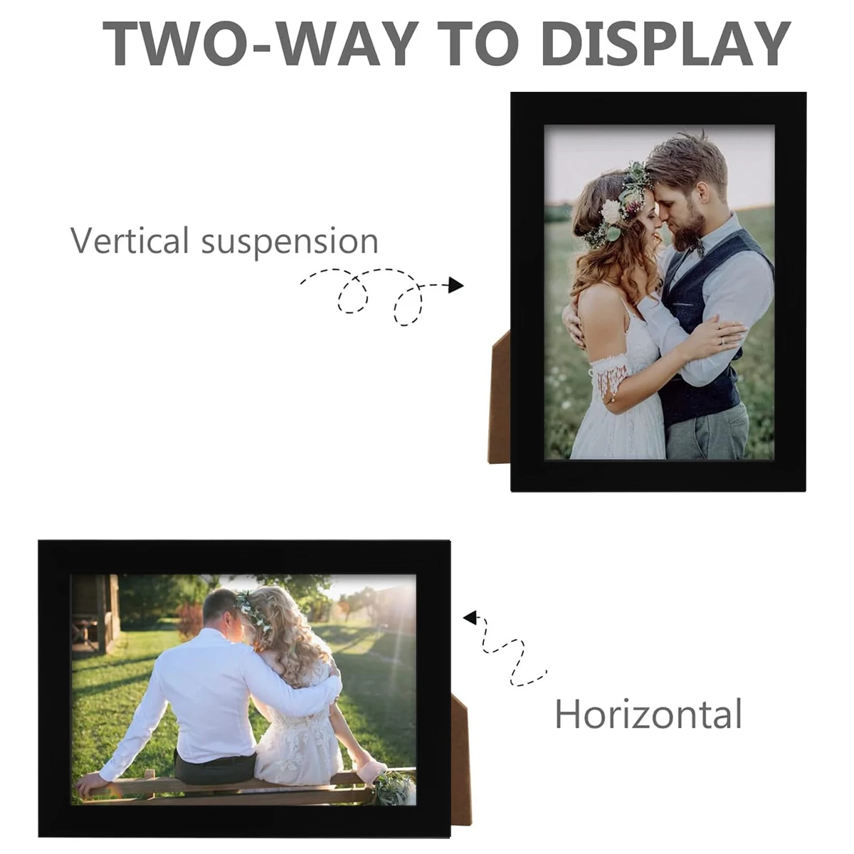 2PC 8x12inch Black Certificates Photos frame A4 21x29.7CM Wood Picture Poster Frame Can Out and Hang Classics Photo Frame