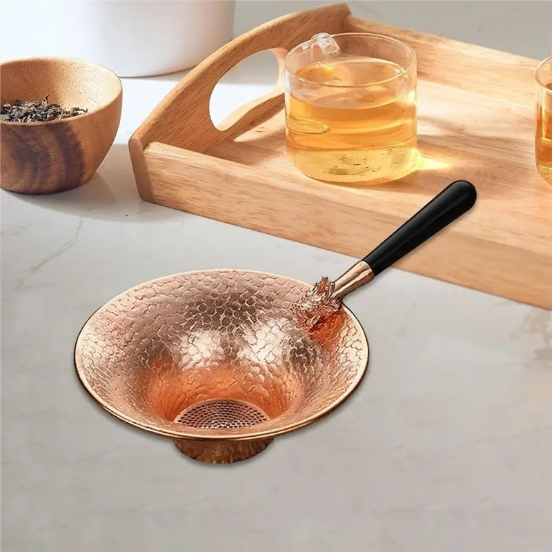ABMH-Tea Strainer Copper Mesh Tea Infuser Tea Tool Traditional Accessory Lightweightsuitable Dragon