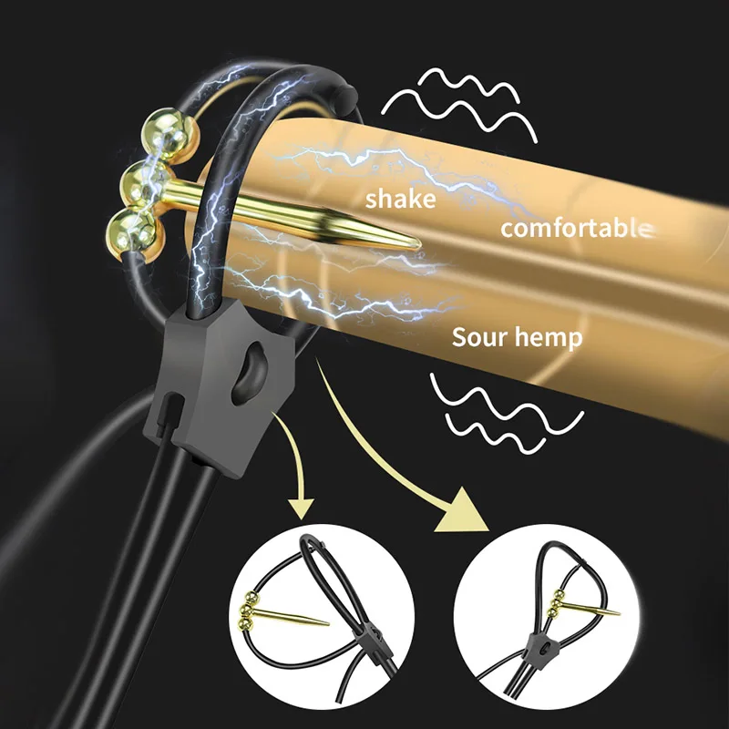 Electric Stimulate Glans Trainer Cockring Electro Shock Urethral Sound Dilator SM Ring Trainer Horse Eye Massage Stick Sex Tool