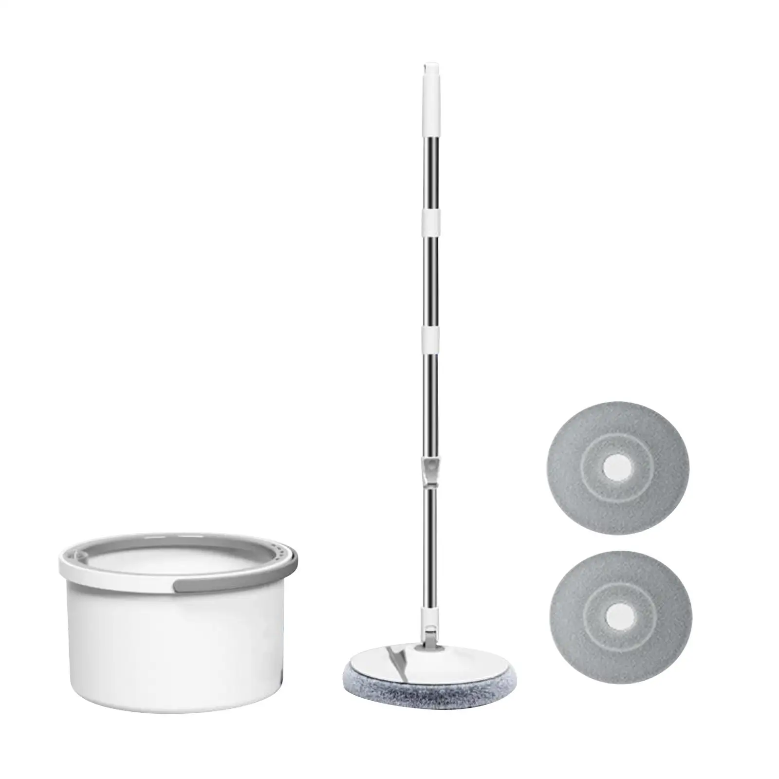 Microfiber Rotating Mop with Bucket Clean and Dirty Water Split System Hands Free Wring Adjustable Handle