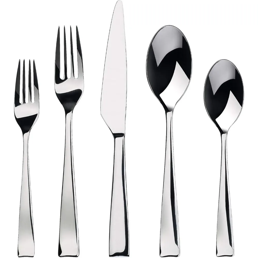 

20-Piece Stainless Steel Flatware Set, Polished Silverware Collection for 4, Kitchen Dining Cutlery