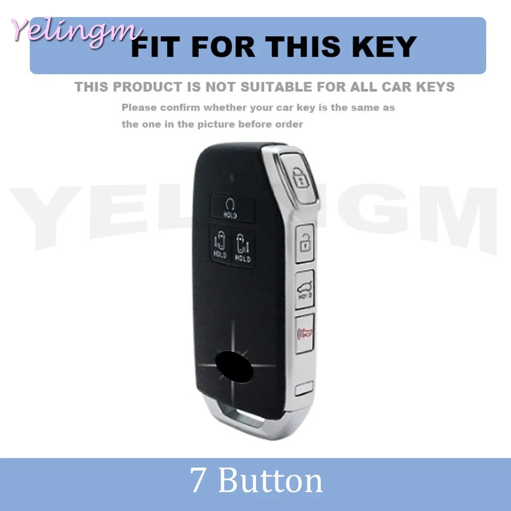TPU Car Key Case Cover Shell for Kia Carnival Four 4th Generation Carnival 2021 2022 Sedona Carnival 7 Button Keychain Keyring