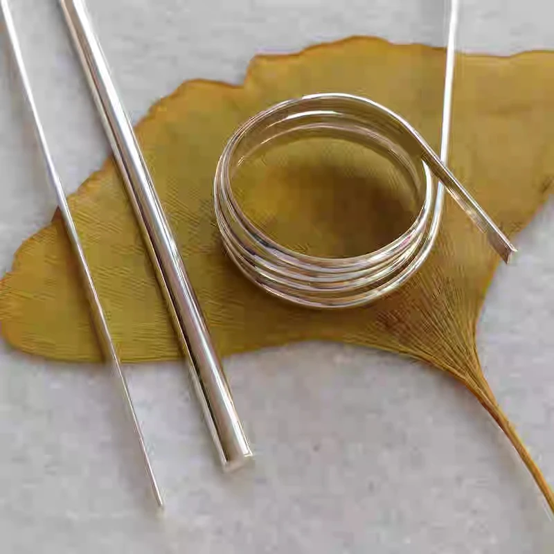 チャームブレスレットとネックレスの製造,1.6mm,1.8mm,2mm,10cm,DIY用999スターリングシルバーワイヤー,ファインジュエリー