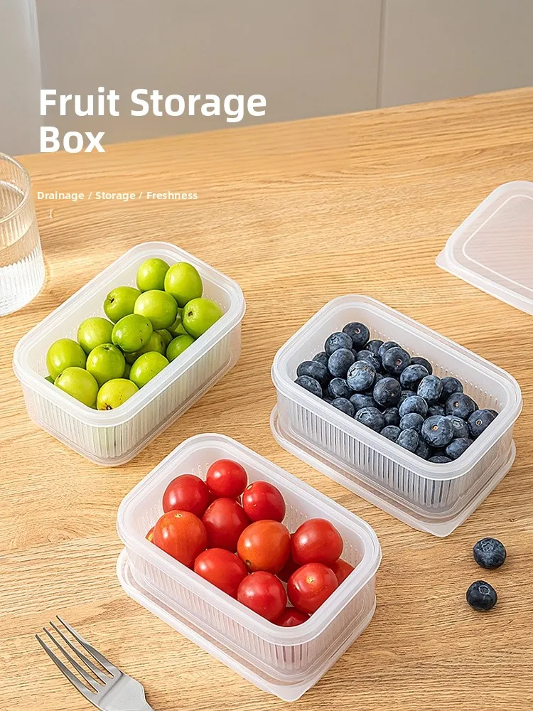 

Пластиковый ящик для хранения продуктов питания в холодильнике Sed, портативный ящик для перца с луком и цветком, длинный прямоугольный одинарный ящик для Eve...