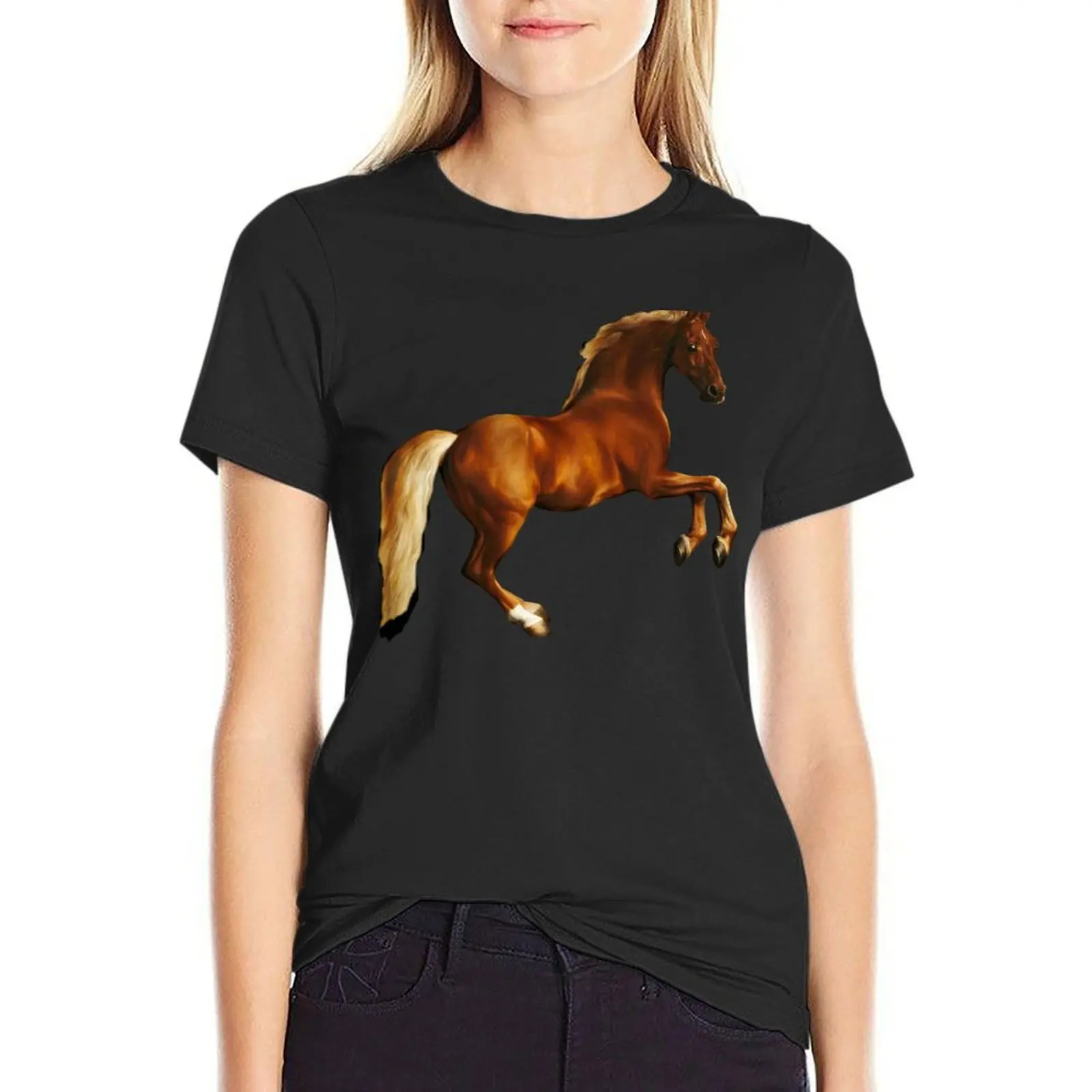 

George Stubbs Whistlejacket - 1762 (for black background) T-Shirt heavyweights tees new edition workout t shirts for Women