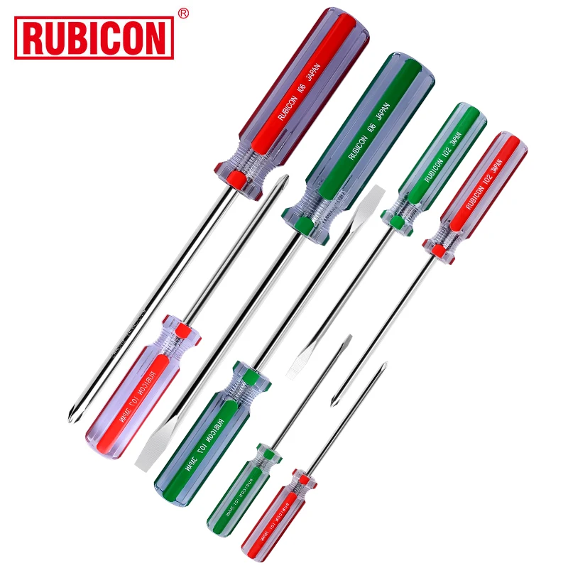 RUBICON CR-V Screwdriver Set 8PCS Slotted Phillips Magnetic Head Screwdriver Kit Household Home Appliance Maintenance Hand Tools